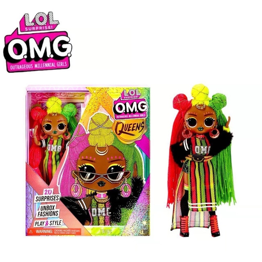 New LOL Surprise OMG Queens Sways Fashion Doll NIB Red Yellow Green 20 Surprises